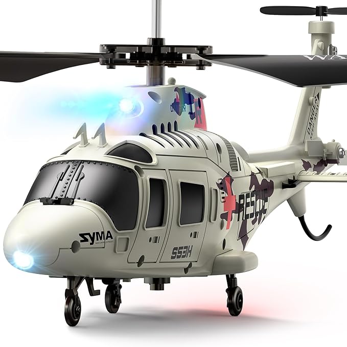 SYMA Remote Control Helicopter – S53H Rescue RC Helicopters with Upgraded Protection System, Lifelike Simulation, Easy to Fly, Educational Toy & Gift for Boys Girls Beginners