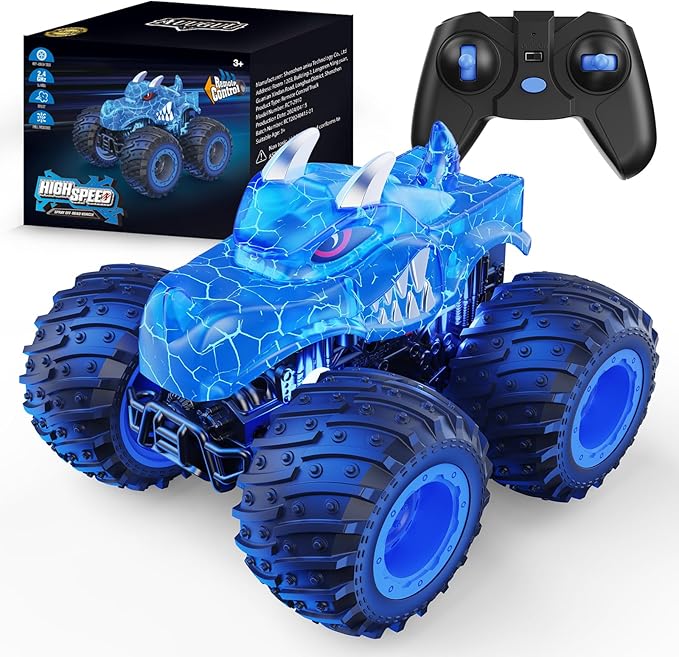 Remote Control Car, 2.4GHz Monster Trucks Toys with Light Spray, Birthday Gift , All Terrain RC Cars