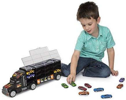 Big Daddy Tractor Trailer Car Collection Case Carrier Transport Toy Truck
